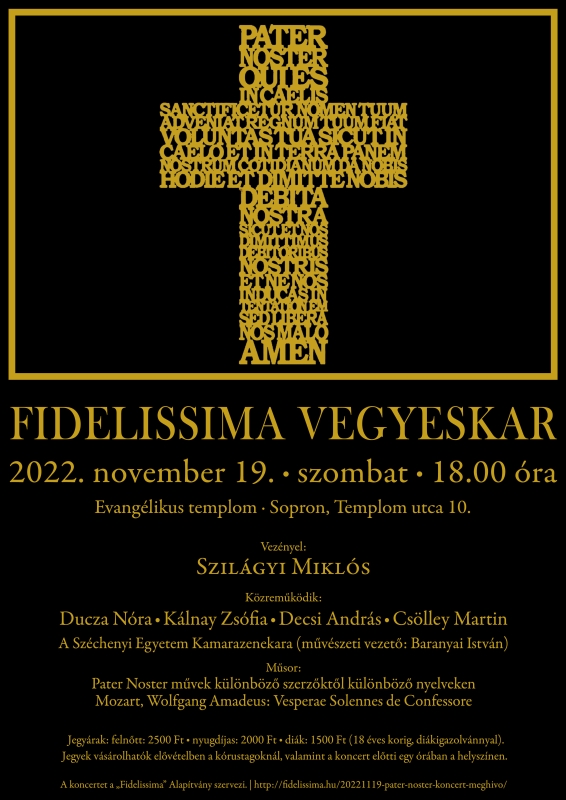 Pater Noster koncert – meghívó